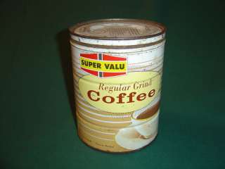 VINTAGE SUPER VALUE KEY OPENED COFFEE TIN CAN LID 2 LB  
