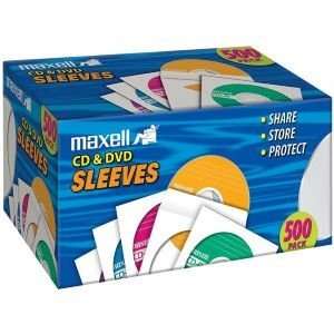  MAXELL 190144   CD406 CD/DVD STORAGE SLEEVES (500 PK 