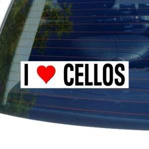  I Love Heart CELLOS   Window Bumper Sticker: Automotive