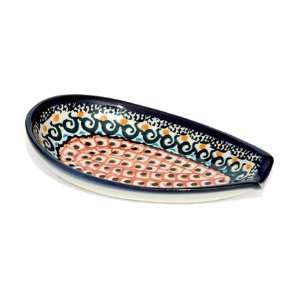    Polish Pottery Desert Coral Small Spoon Rest