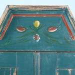 Antique Swedish Hand Painted Blue Armoire Circa 1900  