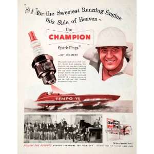 1952 Ad Champion Spark Plugs Guy Lombardo Power Boat Racing Dance 
