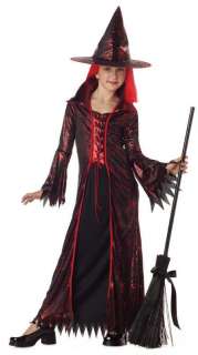 Spooky Red Devil Witch Girl Child Halloween Costume  