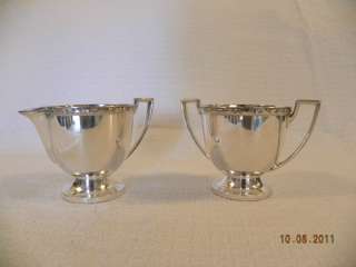   Harvest Pattern Sugar Bowl and Creamer Set in Silverplate  