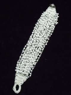 Tibetan White Rice Bead Crochet Bracelet  