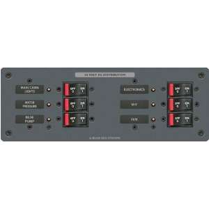 Blue Sea DC 6 Position  Rocker  Circuit Breaker Panel BLU8677  