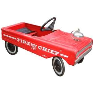  Original Classic Red Fire Chief Pedal Car, vintage 