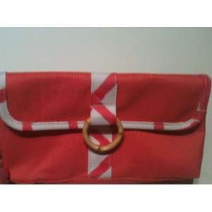  Clinique Cosmetic Bag / Makeup Bag in a Orange Canvas with 