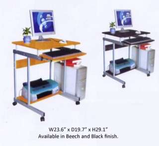 Small Portable Computer or Laptop Desk Table Cart  