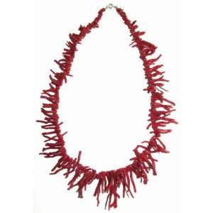 Coral Necklace Natural Red Mediterranean Branches 19 Inches