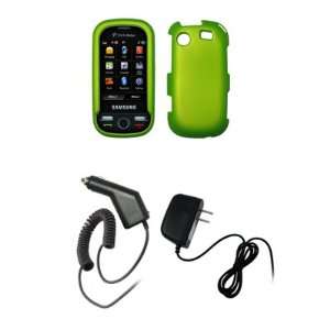 Samsung Messager Touch R630   Neon Green Rubberized Snap On Cover Hard 