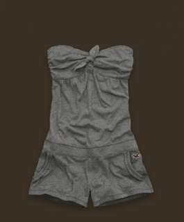 Hollister Abercrombie NWT Gray Shorts Romper Dress S  