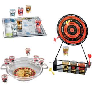 Shot Glass Bar Drinking Game Sets in 3 Styles NEW  