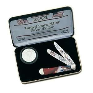  CASE XX 2001 Silver Dollar & Trapper Gift Set colors may 