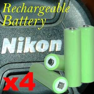 Four Rechargeable AA Battery Replacement for Nikon CoolPix L20, L21 