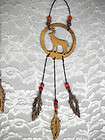 HAND MADE WOOD FULL WOLF PROFILE DREAMCATCHER FEATHERS  