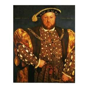 Henry VIII by Hans Holbein The Younger. Size 17 inches width by 21 