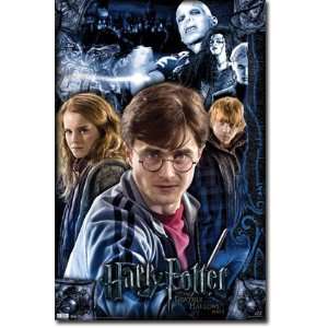 Black Painted Wood Framed Harry Potter and the Deathly Hallows Movie 