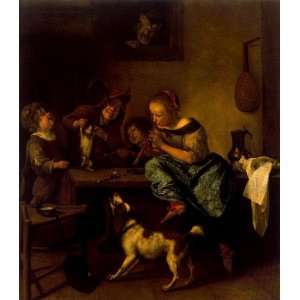 Hand Made Oil Reproduction   Jan Steen   32 x 36 inches   The dancing 