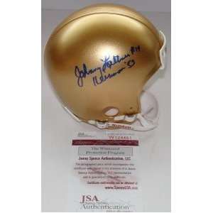  NEW Johnny Lattner SIGNED Notre Dame Mini Helmet JSA 
