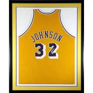 Magic Johnson Los Angeles Lakers Framed Autographed Jersey