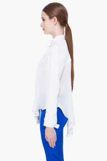 Karolina Zmarlak White Silk Pleat Blouse for women  SSENSE