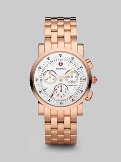 Michele Watches   Sports Sail Rose Goldplated Chronograph Bracelet 
