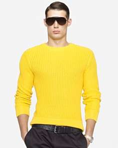Ralph Lauren Black Label Long Sleeved Silk Cotton Crewneck Sweater