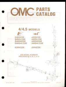 1986 OMC JOHNSON / EVINRUDE PARTS MANUAL 4 / 4.5 HP MODELS  