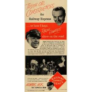  1950 Ad Railway Express Agency Ralph Edwards NBC Travel 