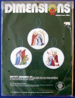 Dimensions NATIVITY ORNAMENT SET Counted Cross Stitch Christmas Kit 