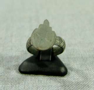 ANTIQUE OTTOMAN TURKISH ISLAMIC LETTER WAX SEAL STAMP SILVER RING 