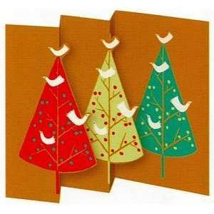 Christmas Greeting Cards   Dove Christmas Tree Tri Fold   Package of 5 
