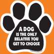 Dog Paw Car Magnet A Dog Is The Only Relative You Get To Choose  