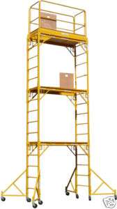 Scaffold Rolling Tower Stand at 17 Feet H W/ Hatch Deck  
