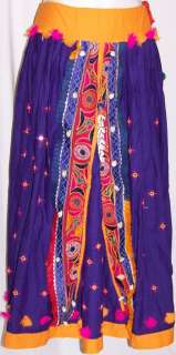 PurpleYellow Full Length Skirt Lengha Indian Bollywood Costume Gypsy 