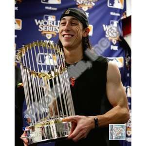 Tim Lincecum With World Series Trophy Game Five of the 2010 World 