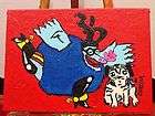 PUG ART PAINTING   Blue Meanie with Pug Dog Beatles Yellow 