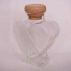 Heart Shape Glass Bottle Jar 700ml Wooden Airtight Cap