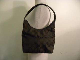 GUCCI Brown Monogram Nylon GG Shoulder Bag NICE  