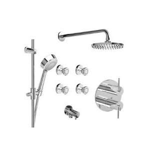   with hand shower rail 4 body jets and shower head: Home Improvement