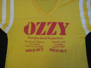 RARE CREW ONLY OZZY OSBOURNE 1982 VINTAGE TOUR JERSEY T SHIRT CONCERT 