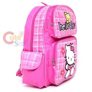 Sanrio Hello Kitty School Backpack 16 Large Bag  Pink Flowers Teddy 