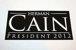 Herman Cain Official 2012 President Campaign Bumper Sticker  