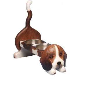  BEAGLE dog pet feeding DISH food BOWL raised rack: Pet 