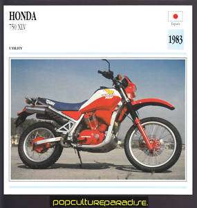 1983 HONDA 750 XLV Dirt Bike Motorcycle Picture CARD  