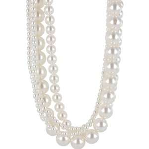  Roman Cream Faux Pearl 4 strand Necklace Jewelry