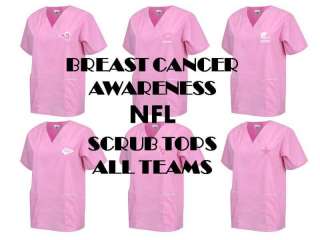 NFL BREAST CANCER AWARENESS SCRUB TOP BREAST CANCER NFL SCRUB SHIRT 