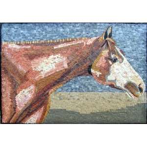   20x28 Horse Mosaic Art Tile Wall Floor Home Decor