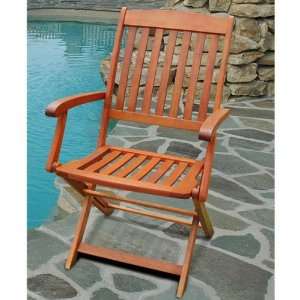   Folding Arm Chair   Set of 2 (Natural) (36H x 22W x 21D) Patio